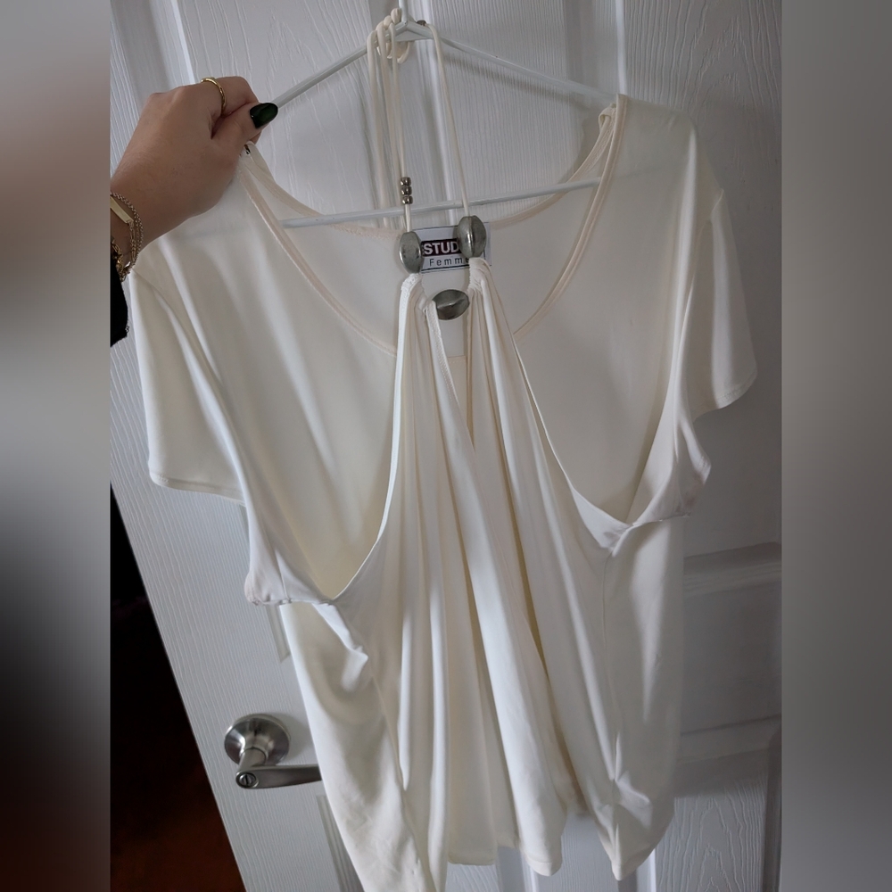 Studio Cream Short Sleeve Women's Top